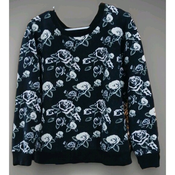 Metal Mulisha Women’s Small Black Sweatshirt Roses & Skulls Y2K Goth Grunge EUC - Picture 1 of 7